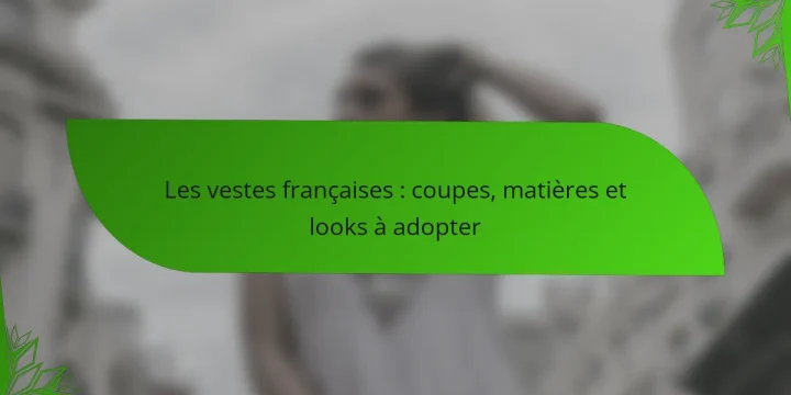 Les vestes françaises : coupes, matières et looks à adopter